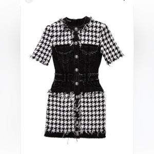 Latiste houndstooth denim dress